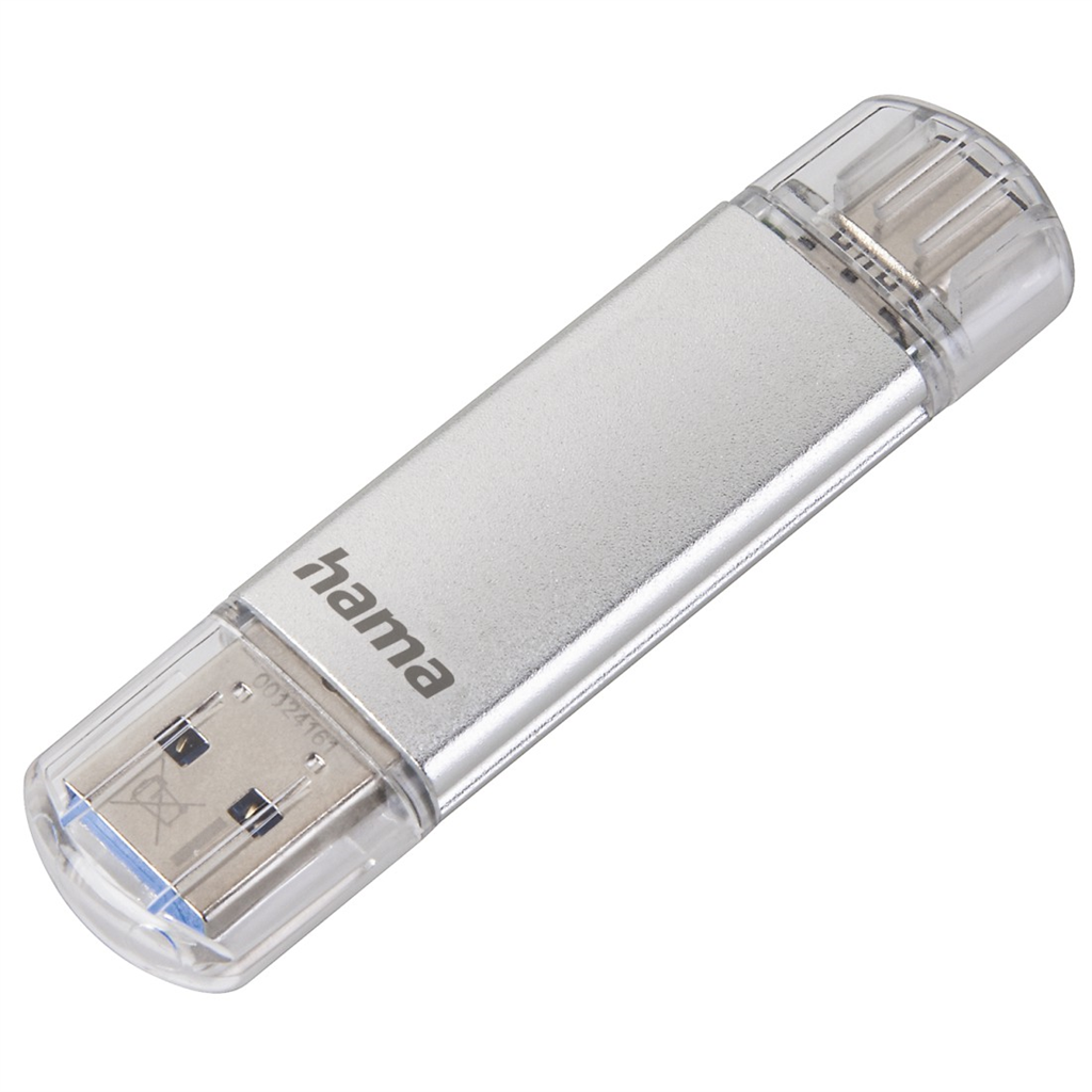 HAMA 124163  Flash Pen Laeta, USB-C USB-A 3.1, 64 GB, 40 MB s, strieborný
