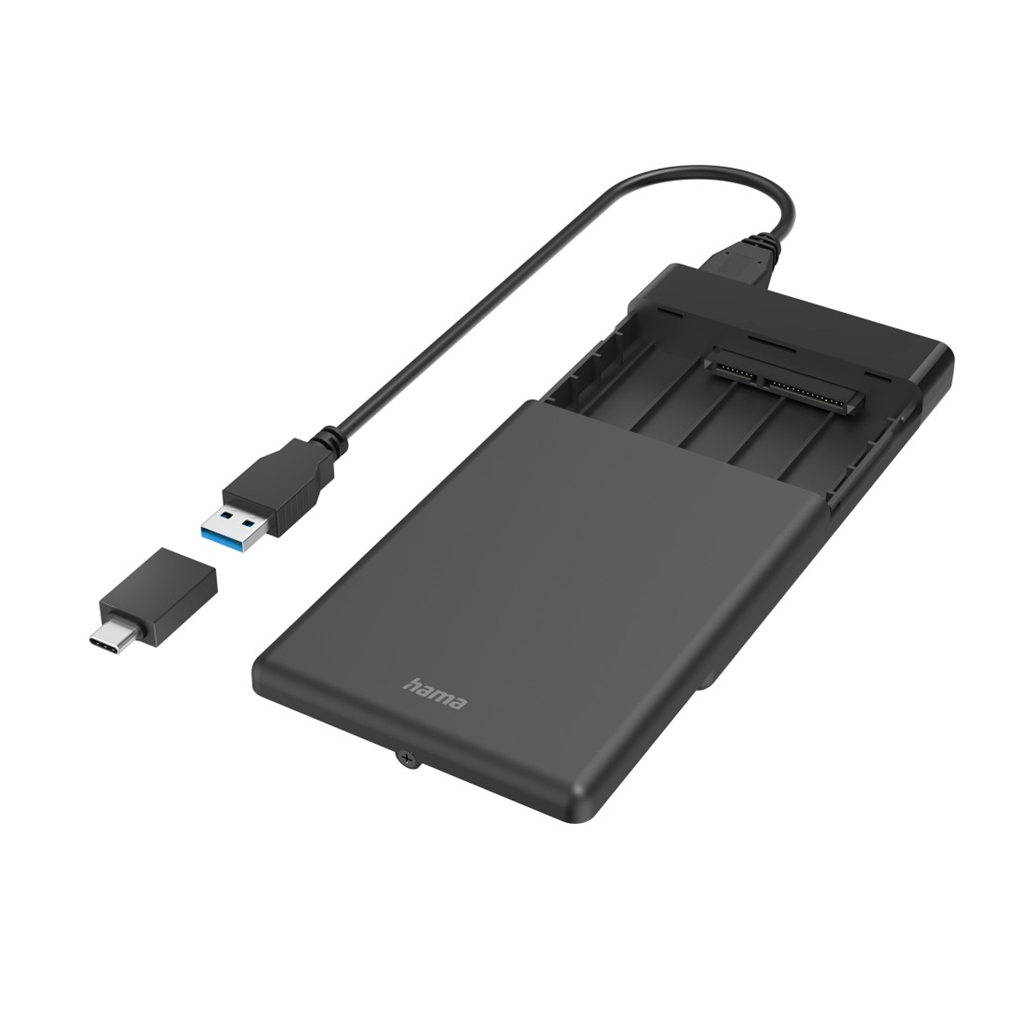 HAMA 200760  kryt na 2,5" SSD HDD disk, USB-A + USB-C, SATA, USB 3.2 Gen 1