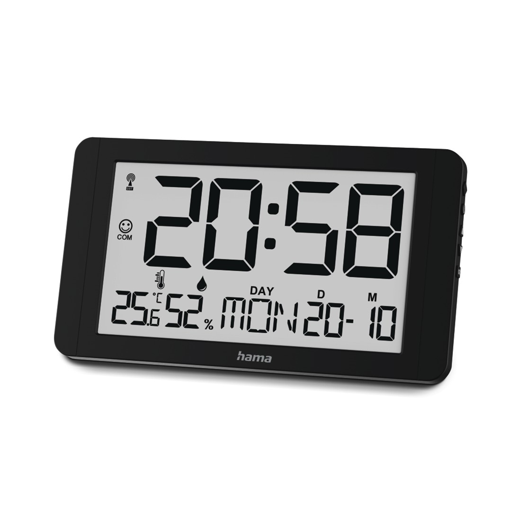 HAMA 222215  Cuba, digitálne nástenné hodiny, riadené rádiovým signálom, teplome
