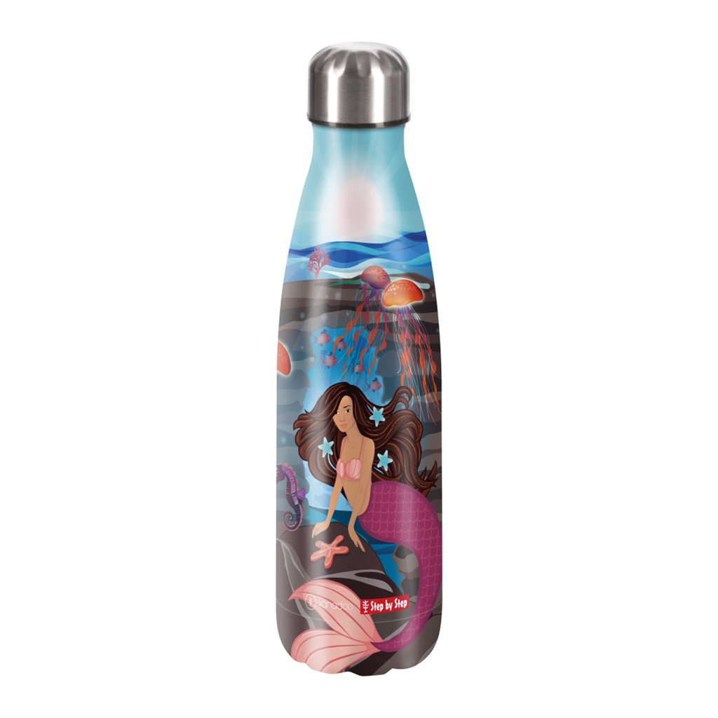 Step by Step 222676 Izolovaná fľaška na nápoj z nerezovej ocele 0,5 l,Mermaid De